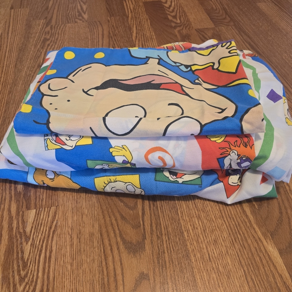 Vintage 90s Nickelodeon Rugrats Twin Sheet Set With Pillow Case CLEAN